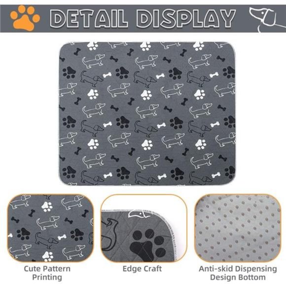2 Packs Large 34" x 41" Non-Slip Reusable Dog Potty Training Mats - Picture 3 of 7